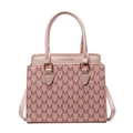 Pink monogram tote bag for women with gold hardware and top handles in a classic design - Pink