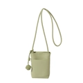 Minimalist avocado green crossbody phone bag with trendy knot detail and lychee texture - Green