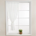 Cortina de terciopelo tencel blanco con volantes y alzapaños para balcón de lujo - 100*130cm