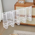 Cortina de café en encaje blanco con flores y borde ondeado para armarios - 150*45cm / Blanco