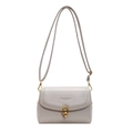 Minimalist light grey crossbody bag with premium gold ring buckle and adjustable strap - Off White