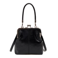 Sac à main vintage noir avec fermoir métallique et bandoulière réglable pratique - Noir