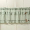 Pea green multi-layered ruffle cafe curtain in a rustic style for windows or cabinets - Mint Green / S