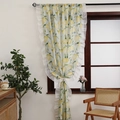 Fresh yellow lemon print curtains with ruffles and tiebacks for bedroom or kitchen - 100*130cm / Lemon Print (Curtain Style)