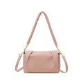 Pink lychee texture cloud bag with pleated flap and versatile dual shoulder straps - Pink