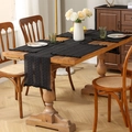 Bohemian black crochet table runner and placemat set with elegant tassel fringe - 30*45 / Black