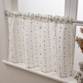 Transparenter weißer Scheibengardine mit bunten Stickpunkten für gemütliche Küchen - 150*60cm / Zuckerbohnen Kaffeevorhang