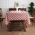 Klassische karierte Tischdecke in Orangerot und Hellgrau für die Heimdekoration - 150*100CM / Rosa & Weiß Kariert