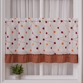 Rustic coffee curtain with brown dots and ruffled trim for kitchen and bathroom windows - 150*60cm / Multicolor Polka Dot