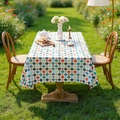 Modern geometric tablecloth with colorful diamond patterns for outdoor picnic dining - 140*100cm / Colorful Diamond Pattern