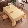 Rectangular yellow and white checkered tablecloth with fringe edges for home dining decor - Yellow Gingham