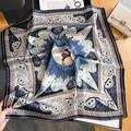 Eleganter Seidenschal mit Paisley-Muster und rotem Rentier-Motiv für Damen - Elch Paisley Stil (ZC-188-Himmelblau) / Himmelblau