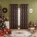 Set of festive red and green plaid Christmas blackout curtains for home holiday decoration - 140*100cm Single Panel / Red Green Argyle