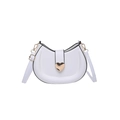 Sac sous le bras blanc en demi-lune avec fermoir cœur doré et bandoulière - Blanc