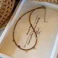 Boheemse kralenketting met veelkleurige natuurstenen en zilveren sluitingdetail - X008 Bruine Tsjechische Kralen - Gekleurde Waterdruppel Choker