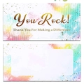 50-pack watercolor teacher appreciation cards with gold foil You Rock and Thank You text - You Rock! (KP28) / 50 Sheets