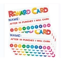 Lot de 50 cartes de récompense pour enfants avec champ de nom et 10 trous de progression - Style 13C / Standard