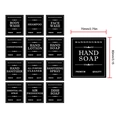 Set of 12 waterproof black and white labels for shampoo and soap bottles 7x8cm - Mixed Set of 12 (19F)