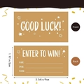 50 pack of kraft paper raffle tickets with Good Luck print and entry fields for events - 50 Sheets/Pack (17D)