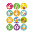 Set di 12 adesivi rotondi colorati con coniglietto e uova di Pasqua per chiudere regali - Serie 2 Coniglio Uovo Cartone Animato