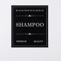 5 etichette nere impermeabili per flaconi di shampoo con testo bianco minimalista - Shampoo (3F) / 5 fogli