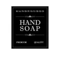 Black hand soap waterproof stickers 5 PCS set with premium minimalist white text design - Hand Soap (7F)