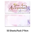 Set di 50 biglietti premio acquerello rosa e viola con scritta dorata 'You Are Awesome' - Stile You Are Awesome (9C-KP27) / 50 fogli/confezione