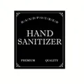 Black waterproof hand sanitizer bottle label with white text in minimalist style - Hand Sanitizer (8F)