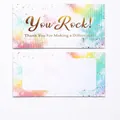 Set di 50 carte premio acquerello 'You Rock' con fronte decorato e retro scrivibile - Stile You Rock (10C-KP28) / 50 fogli/confezione