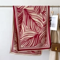 Elegant deep red and beige faux cashmere shawl with abstract palm leaf pattern and tassels - Red (GSJ-349-Red)
