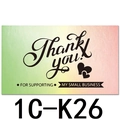 Biglietto ringraziamento laser sfumato verde e rosa per piccole imprese - 1c-k26