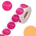 Rollo de 500 pegatinas rosas de Free Gift con corazones para etiquetas de regalo - 25 mm (500 hojas/rollo)