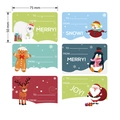 Set di 6 etichette natalizie con Babbo Natale e Renna, adesivi per regali da 75x50mm in vari design - Rotolo Multi Fantasia (CM2204016)