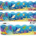 Rollo pegatinas de borde mundo oceánico con tiburón y tortuga para decoración aula - Estilo Mundo Oceánico (A127)
