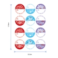 Valentine's Day round gift labels stickers with hearts and To-From greetings - Style A (12 Pcs/Sheet) / 40mm