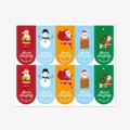 Set di 10 adesivi natalizi festivi con Babbo Natale e pupazzo di neve per regali - 10 Fogli/Confezione (100 Adesivi)