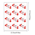 Sheet of 12 round Mother's Day stickers with red hearts and Happy Mother's Day text - Heart Letter Ring Style (A) / Diameter 50mm/12Pcs Per Sheet