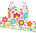 Detail of floral bulletin board borders with spring flowers and scalloped edges for classroom - 7.6CM*5M