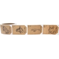 Roll of kraft Christmas gift stickers featuring hand-drawn animals with festive greetings - Hand Drawn Animal Style (A) / 75*50cm