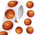 Rolle mit 1,5 Zoll Basketball-Aufklebern mit realistischer Textur für Sport-Geschenkdekoration - Basketball Muster(C) / 38MM