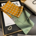 Sciarpa sottile a righe senape e verde con stampa e fibbia a forma di cuore - Paisley Patchwork Giallo Verde (PJ-8)