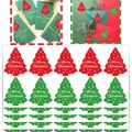 Adesivi a forma di albero di Natale verdi e rossi con testo Merry Christmas per buste - 2,2*1,8 Pollici (10 Fogli/Confezione)