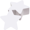 Stack of 4-inch white star paper cutouts for classroom bulletin board decorations - White (200 Sheets + 200 Glue Points)