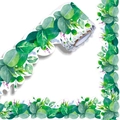 Floral and eucalyptus leaf scalloped bulletin board border trim for wall decoration - 7CM*5M