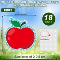 Apple cutout decorations for classroom bulletin boards with dimensions and glue dots - 10 Sheets/Set / Red Apple