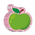 Detail of apple-shaped paper cutouts with pink polka dots for classroom board decor - 10 Sheets/Set / Green Apple