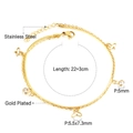 Cavigliera a doppio strato in acciaio inossidabile placcato oro 18k con ciondoli a farfalla - Farfalla Traforata con Zircone Stile a Doppio Strato (AN11300AG) / Oro