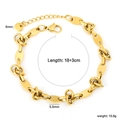 Dettagli del bracciale a catena in acciaio dorato con lunghezza 18+3cm e larghezza 5,5mm - Oro (BC210118G)