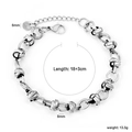Bracciale a catena in acciaio inossidabile con nodo intrecciato e estensione di 18+3cm - Bracciale a catena con nodo argento (BC210018S)