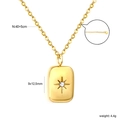 Makro-Detail des Goldstern-Anhängers mit 9x12,5mm Größe und 40+5cm Kettenlänge Angaben - Goldener Achtzackiger Stern Rechteck (NE2G770MG)